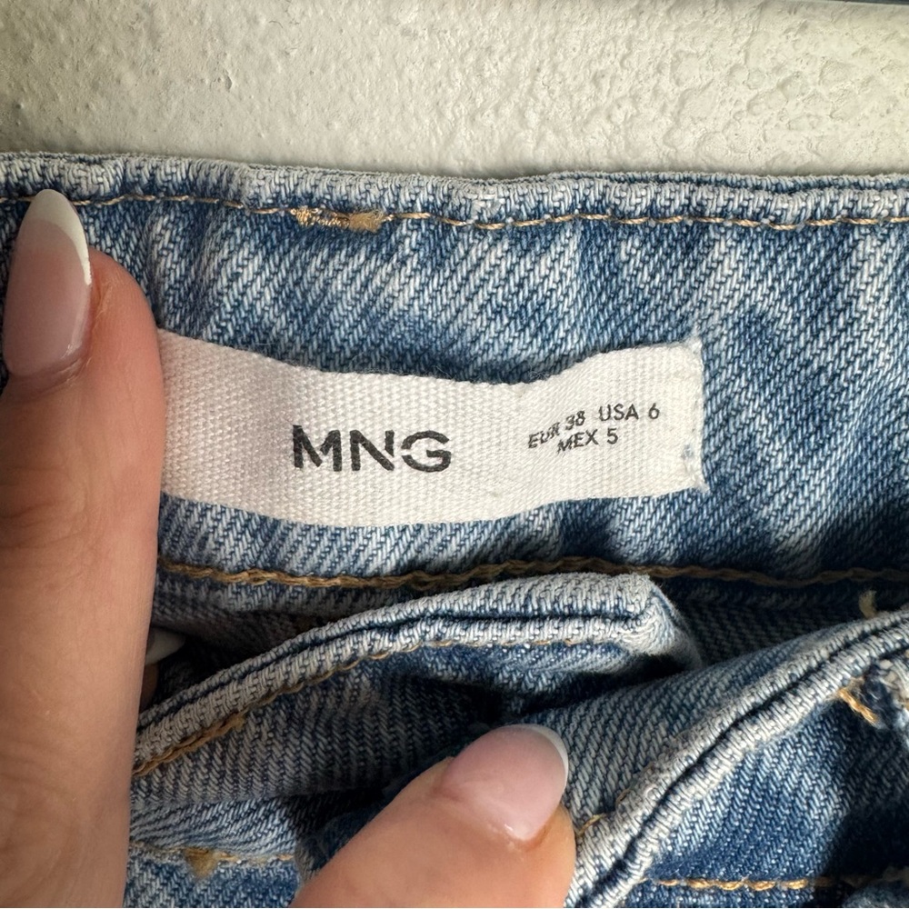 Mango Matilda Light Blue Straight Leg Jeans baggy or bootcut super cute trend - Picture 3 of 9